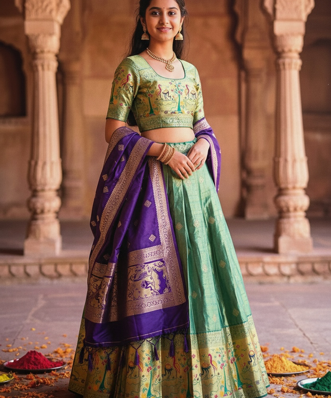 Pattu lehenga for girls