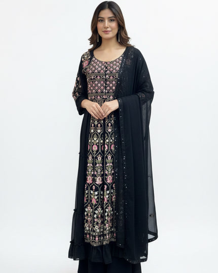 Black party wear Kurti set : perfect for wedding reception