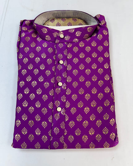 Dark pink kurta pajama set for men