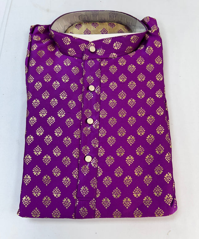 Dark pink kurta pajama set for men