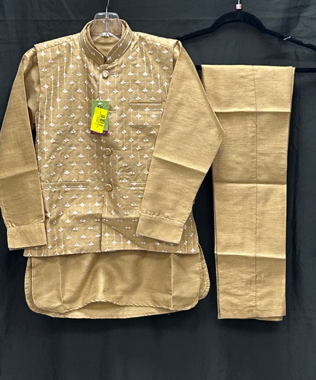 Gold kurta set with jacket