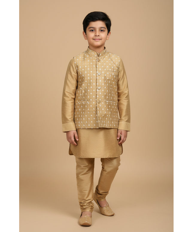 Gold kurta set with jacket