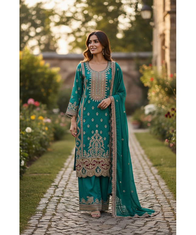 Party wear sharara set by Kurti Connection USA