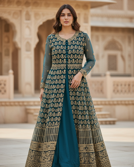 Party wear long gown by Kurti Connection USA