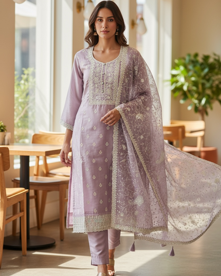 Light purple salwar set by Kurti Connection USA