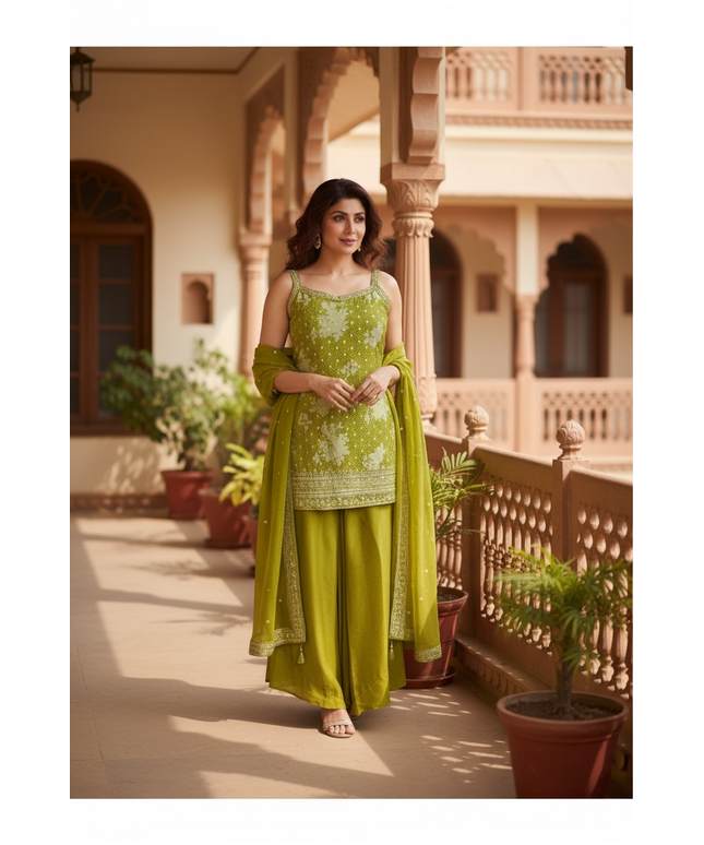 Silk sharara set by Kurti Connection USA