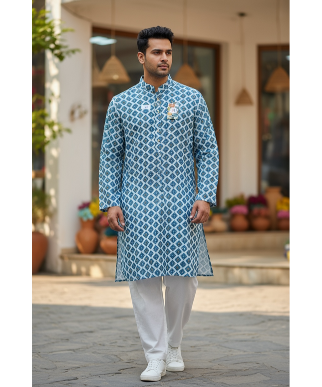 Plus size kurta pajama set for men by Kurti Connection USA
