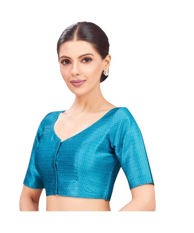 Teal blue blouse by Kurti Connection USA
