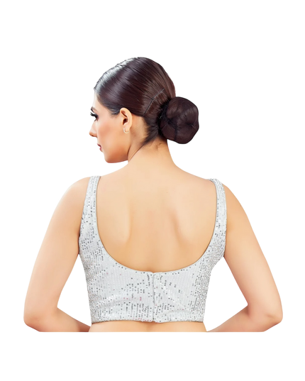 Silver sequin blouse by Kurti Connection USA