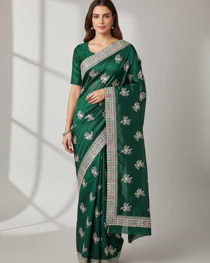 Party wear saree : best for wedding functions by Kurti Connection USA