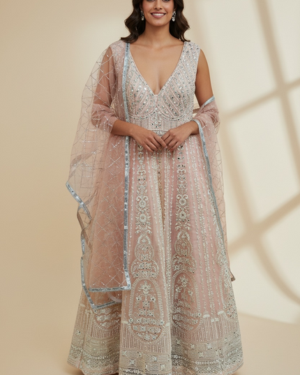 Heavy party wear bridal gown by Kurti Connection USA