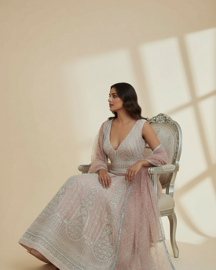 Heavy party wear bridal gown by Kurti Connection USA