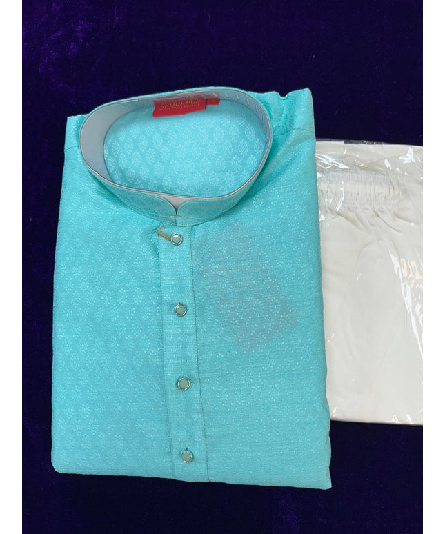 Sea green silk Kurta set by Kurti Connection USA