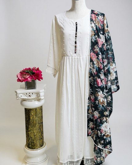 Chiffon long Kurti with dupatta by Kurti Connection USA