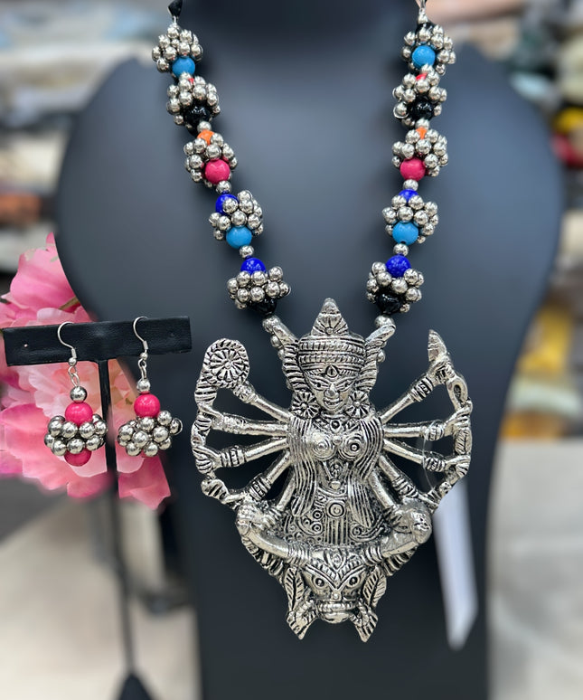 Oxidized silver necklace - Kurti Connection USA