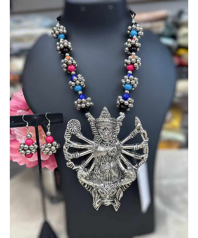 Oxidized silver necklace - Kurti Connection USA