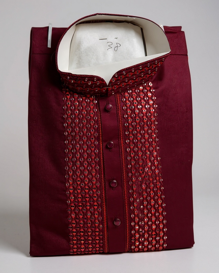 Maroon : Kurta pajama set by Kurti Connection USA