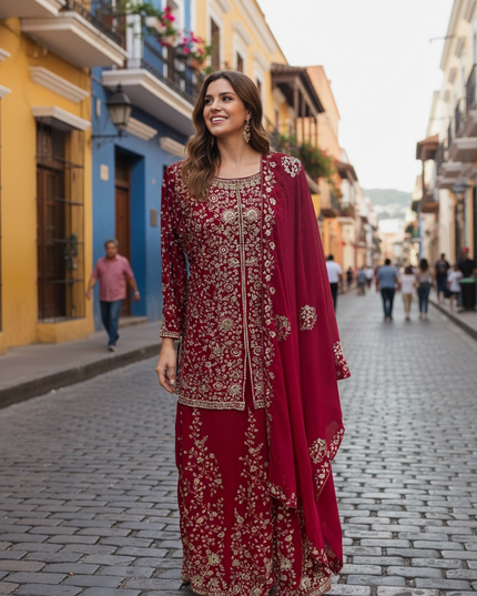 Party wear sharara set by Kurti Connection USA