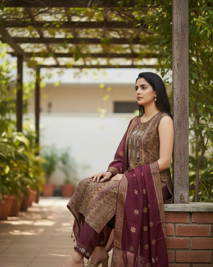 Modal silk salwar suit