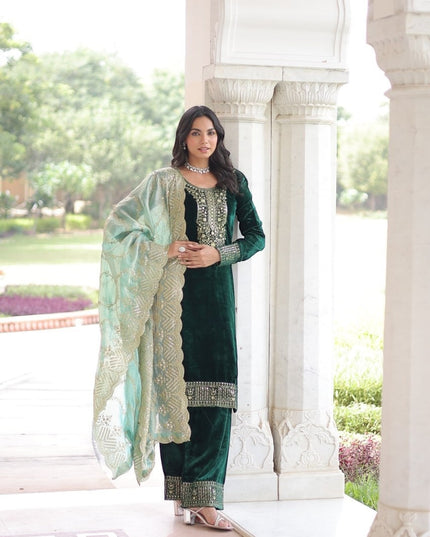Velvet salwar suit by Kurti Connection USA