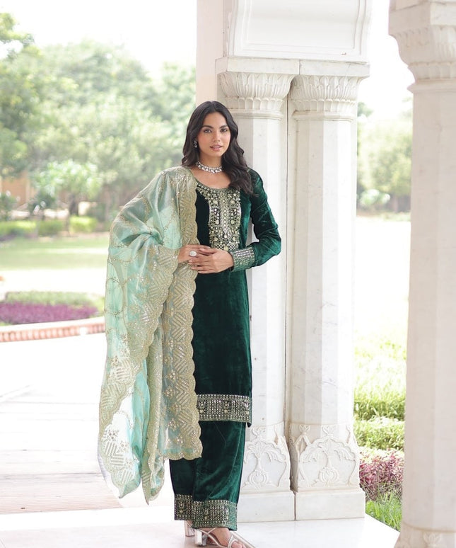 Velvet salwar suit by Kurti Connection USA