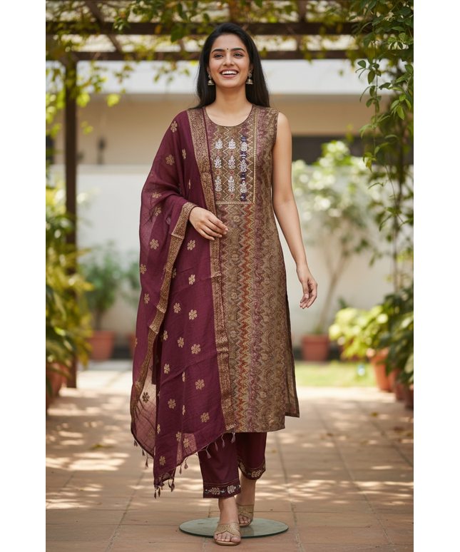 Modal silk salwar suit
