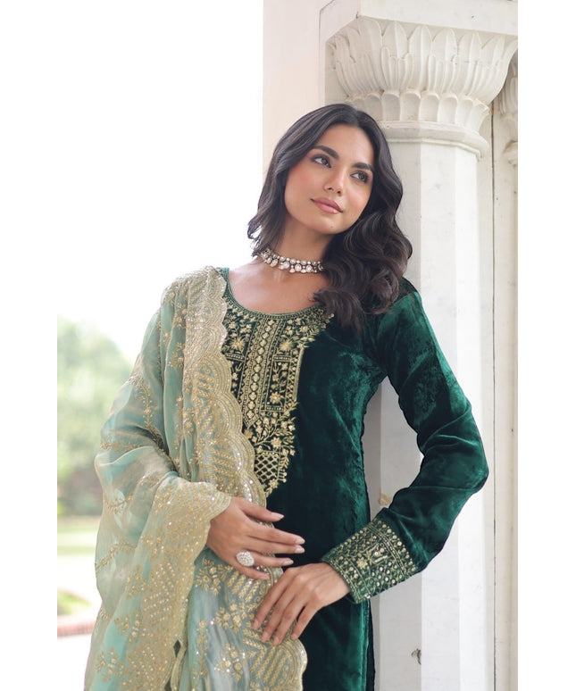 Velvet salwar suit by Kurti Connection USA