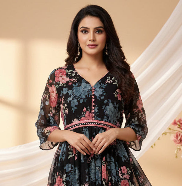 Chiffon long kurti