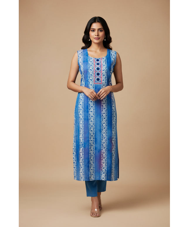 Batik print kurti with full lining - Kurti Connection USA