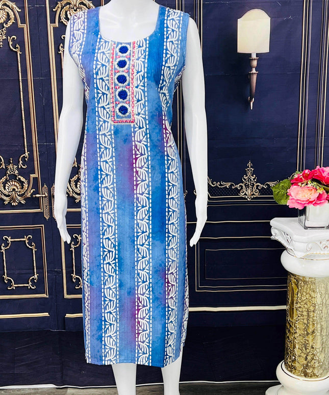 Batik print kurti with full lining - Kurti Connection USA