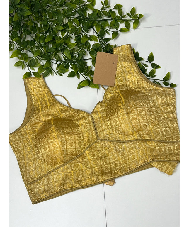 Golden blouse | Size 36 : sale - Kurti Connection USA