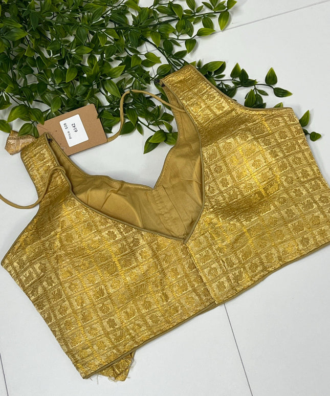 Golden blouse | Size 36 : sale - Kurti Connection USA