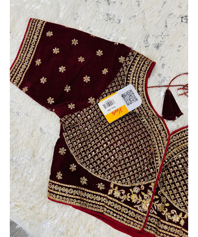 Velvet blouse - Kurti Connection USA