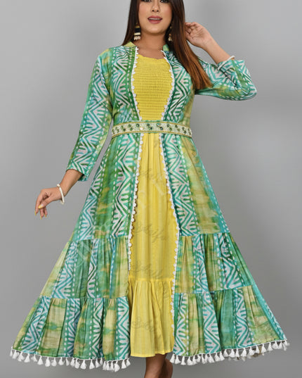 Rayon Kurti with jacket - Kurti Connection USA