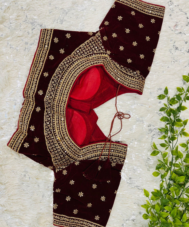 Velvet blouse - Kurti Connection USA