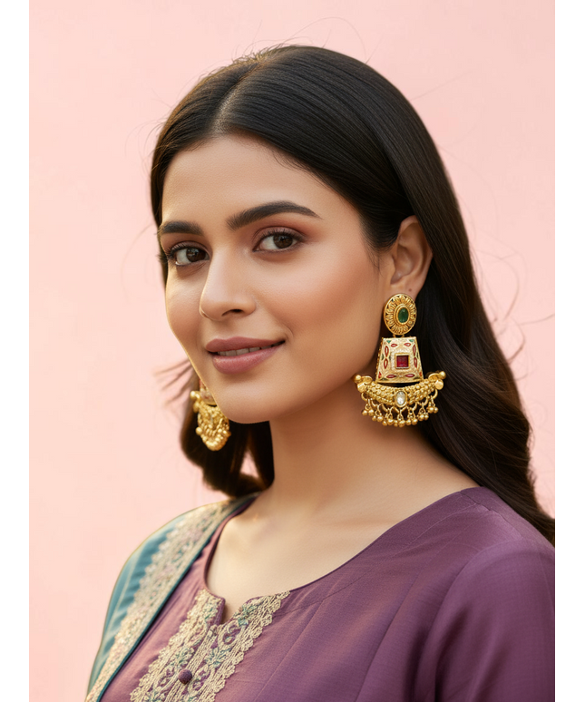 Meenakari earrings