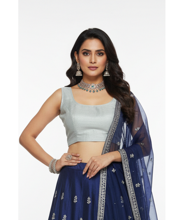 Light grey / silver grey blouse by Kurti Connection USA