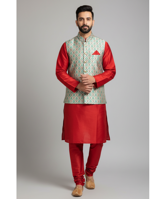 Men’s kurta set with jacket by Kurti Connection USA