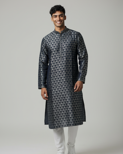 Men’s kurta pajama set : Jaquard cotton by Kurti Connection USA