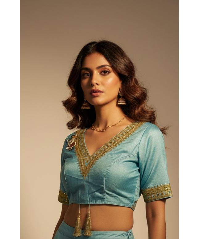 Light blue blouse by Kurti Connection USA