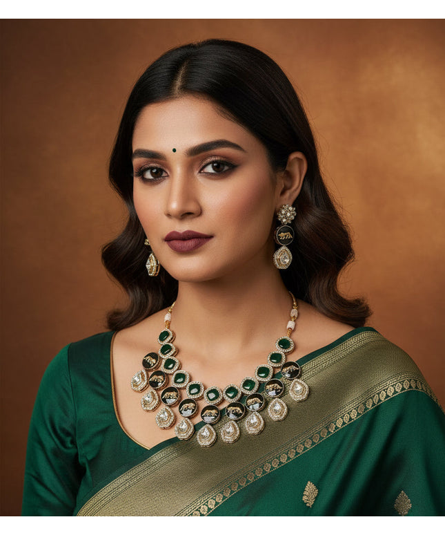 Traditional Ethnic Necklace and Earring Jewelry Set