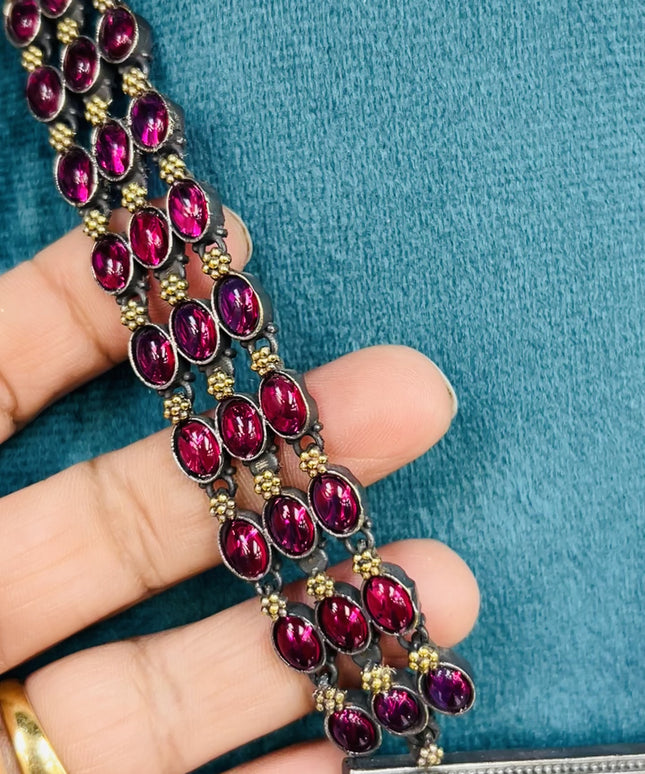 Dual tone necklace set