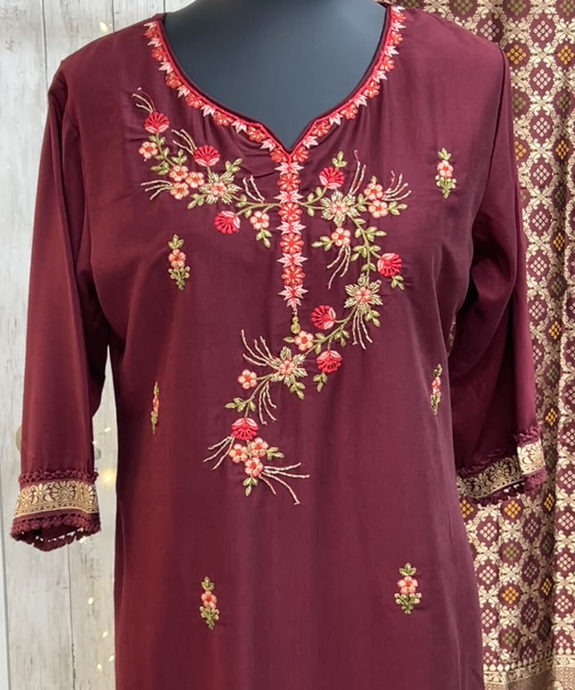 Modal silk salwar suit with banarasi dupatta