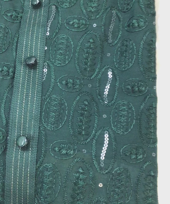Dark green kurta set